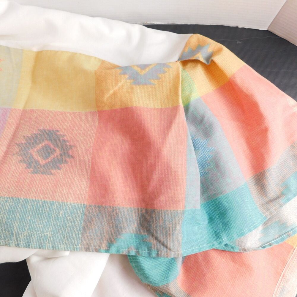 VTG Westpoint Stevens Queen Bed Skirt Southwest Navaho Colorful 13" drop Sham